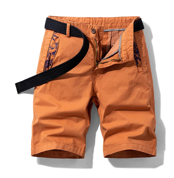 Summer Loose Straight Trousers in a stylish orange color with a comfortable fit and functional pockets.