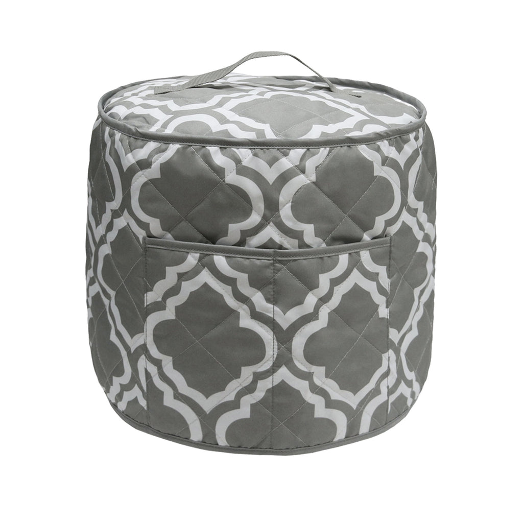 High-pressure Rice Cooker Dust Cover Kitchen in elegant gray and white design with pocket for easy access.