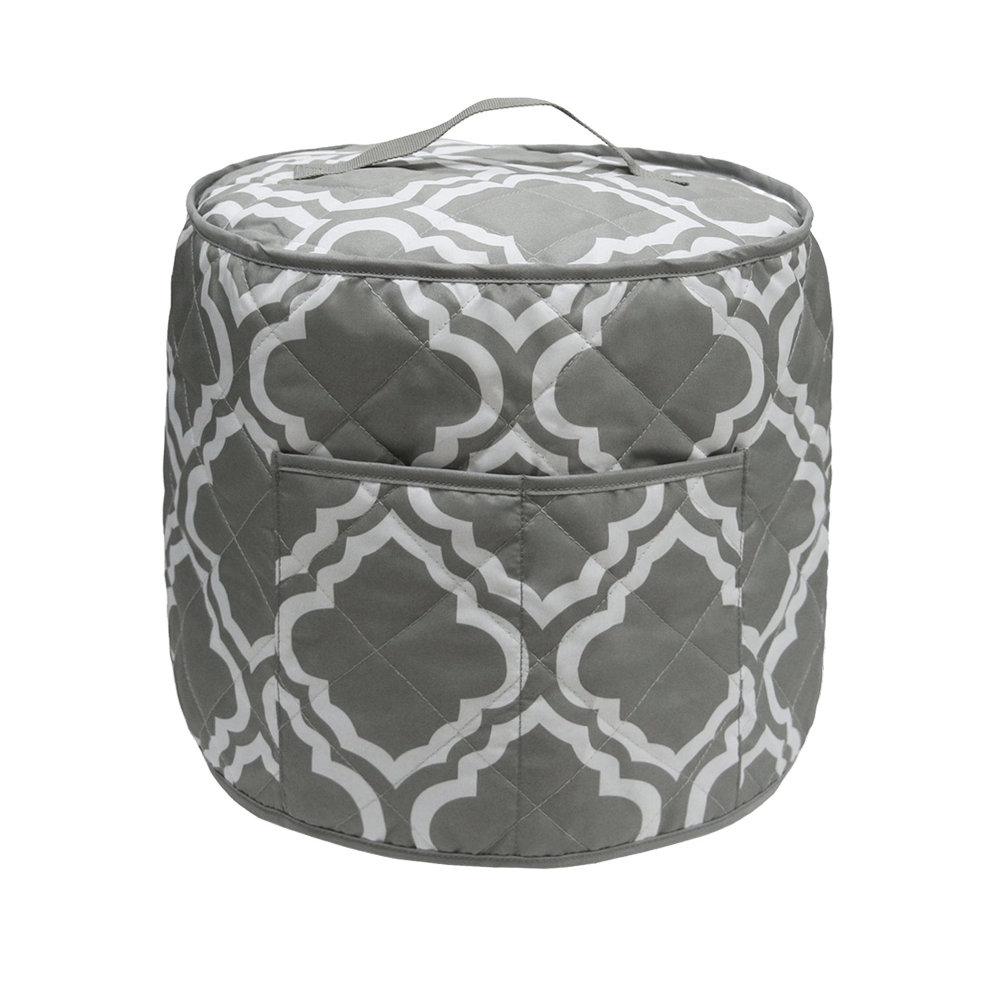 High-pressure Rice Cooker Dust Cover Kitchen in elegant gray and white design with pocket for easy access.