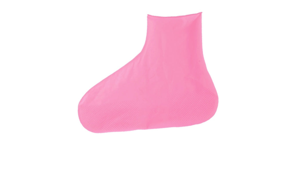 Rubber Anti-slip Waterproof Shoe Cover Reusable Rain Boot in pink color for wet weather protection