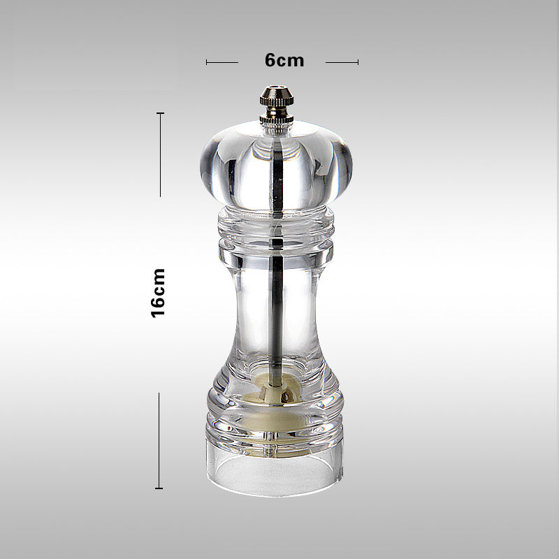 Creative kitchen appliances hand glass grinder with pepper mill showcasing a stylish design and precise functionality.