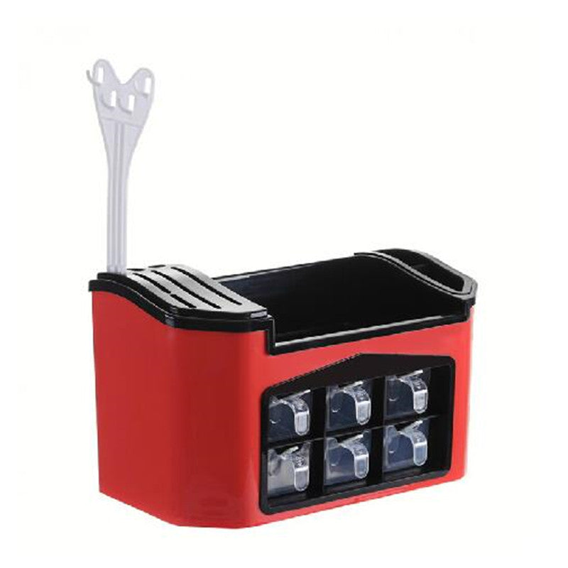 Douyin The Same Household Kitchen organization tool with multiple compartments in red