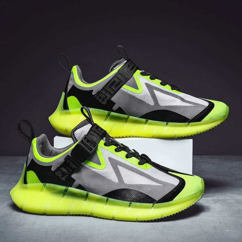 Men's Coconut Style Casual Shoes Trend in vibrant green and gray with a lightweight design for modern comfort.