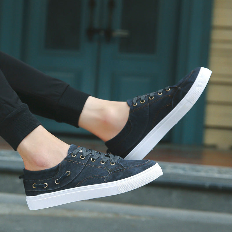 Breathable casual lazy canvas shoes in a stylish black design, perfect for comfort and casual wear.