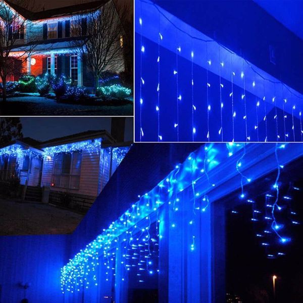Ice Bar Light 96 US Standard Blue illuminating homes with vibrant blue LED lights for decorative purposes.