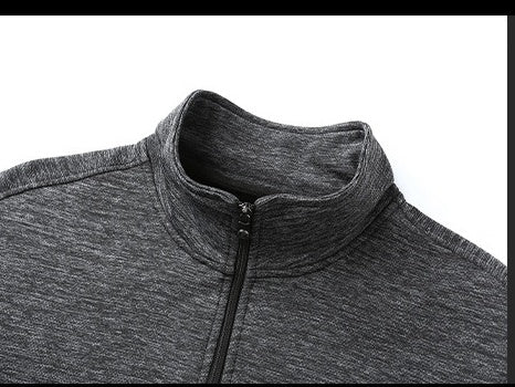 Jacket With A Stand-up Collar And A Casual Jacket close-up showing the zipper and stand-up collar detail.