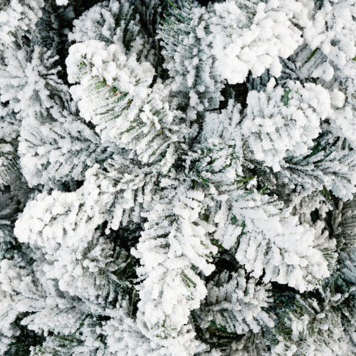 Close-up of artificial Christmas tree branches with a snowy appearance, part of the Artificial Christmas Tree Set With Lights.