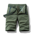 Summer Loose Straight Trousers in olive green with a relaxed fit and adjustable belt.