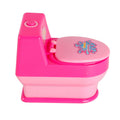 Children's Mini Girl Simulation Play House toy pink toilet for imaginative play, safe small appliance for kids.