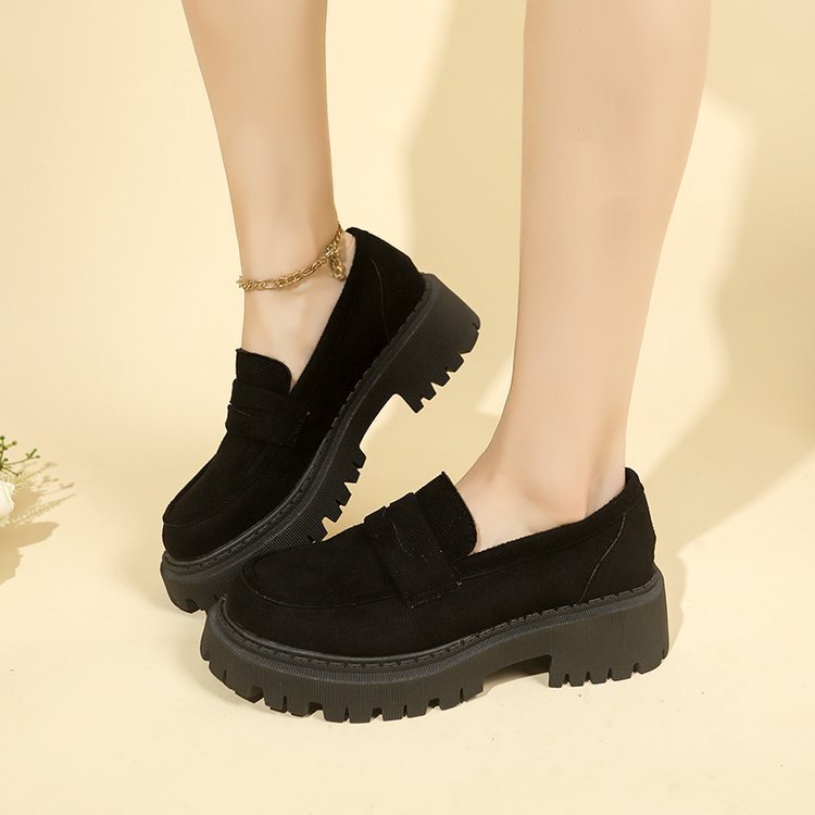 British Style Slip-on Leather Shoe Retro  Women