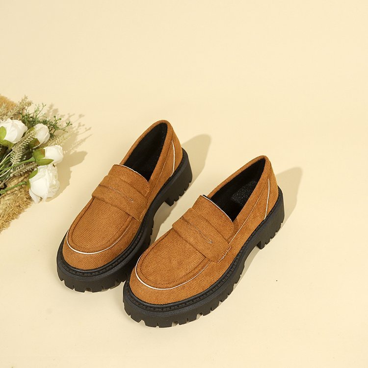British Style Slip-on Leather Shoe Retro  Women