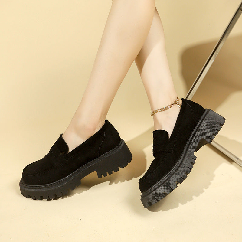 British Style Slip-on Leather Shoe Retro  Women