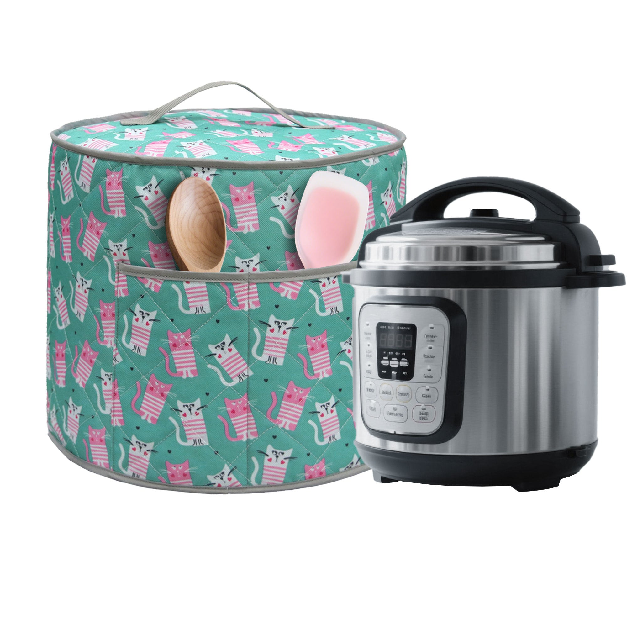 High-pressure Rice Cooker Dust Cover Kitchen protecting a rice cooker with kitchen utensils.