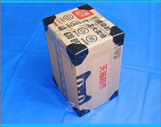 Creative kitchen appliances hand glass grinder packaging box with labels and tape.