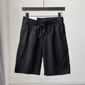 Quick-drying Pure Cotton Elastic Waist Cropped Pants Mens Solid Color Casual Shorts