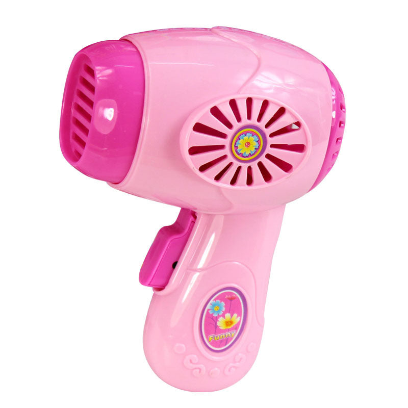 Children's Mini Girl Simulation Play House pink toy hairdryer for pretend play kitchen set.