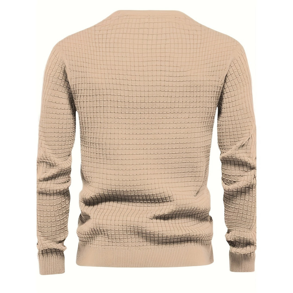 Men's Fashion Casual Tropical Printed Shirt in beige with textured pattern, showcasing stylish back design.