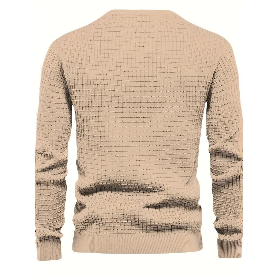 Men's Fashion Casual Tropical Printed Shirt in beige with textured pattern, showcasing stylish back design.