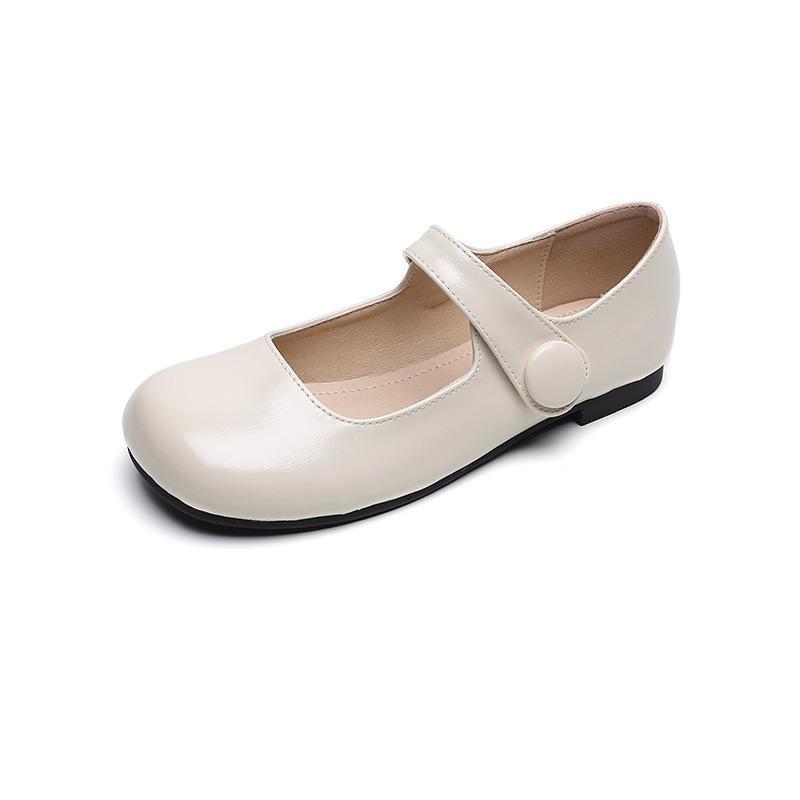 Fashion Flat Cute Single Shoe Women in beige color with a strap design for a stylish look.