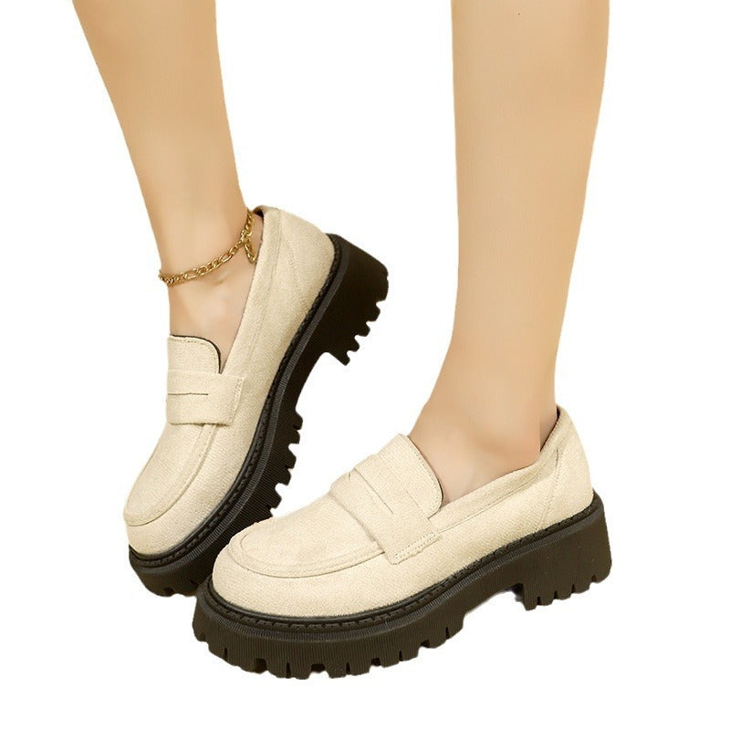 British Style Slip-on Leather Shoe Retro  Women