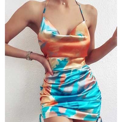 Women's Sexy Backless Suspender Skirt Dresses in vibrant colors showcasing modern femininity and elegance.