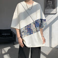 Men's Loose And Casual Color-block Crewneck Top