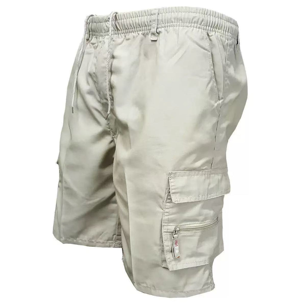 Men's Casual Work Pants Loose Summer in light beige color with multiple pockets, ideal for summer wear.
