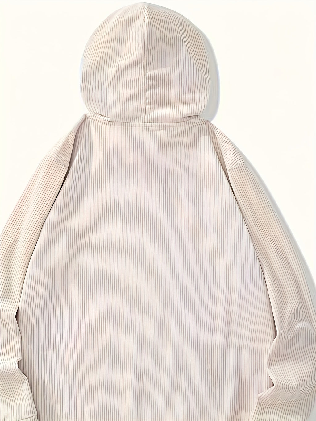 Jacquard Round Neck Hoodie For Men And Women back view showing hood and premium fabric details.