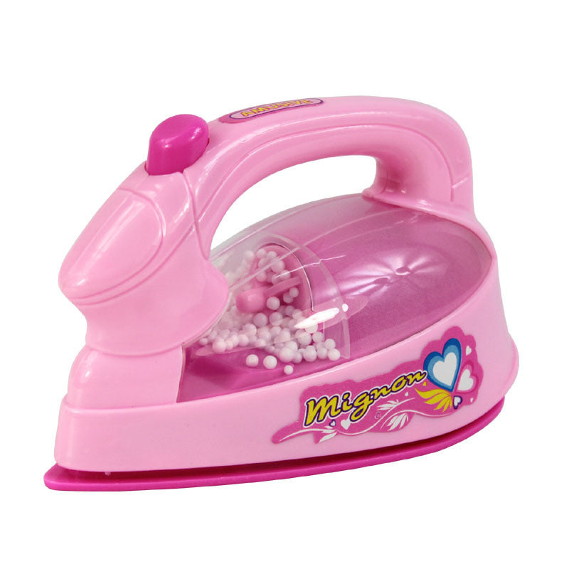 Children's Mini Girl Simulation Play House toy kitchen set small pink iron appliance for imaginative play.