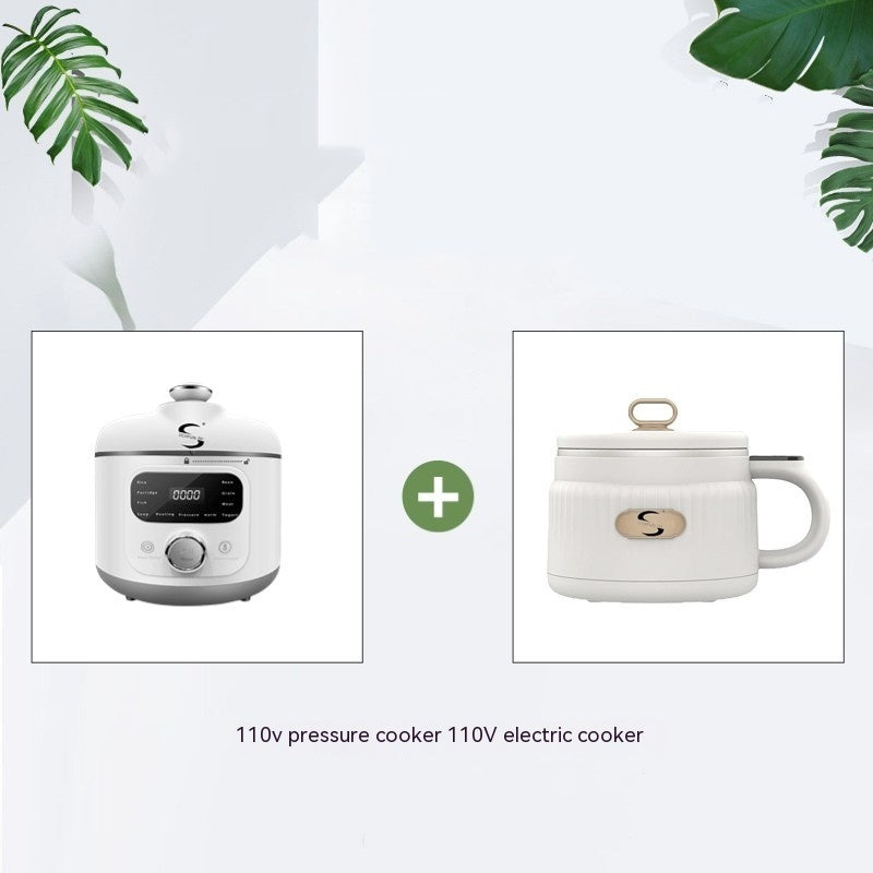 Electric Pressure Cooker Small Household Appliances set with 110V pressure cooker and electric cooker.