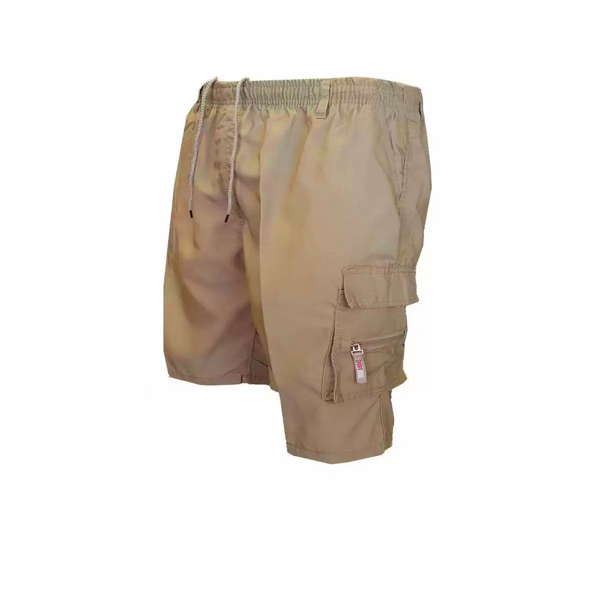Men's Casual Work Pants Loose Summer in khaki, featuring a comfortable fit and cargo pockets for utility.