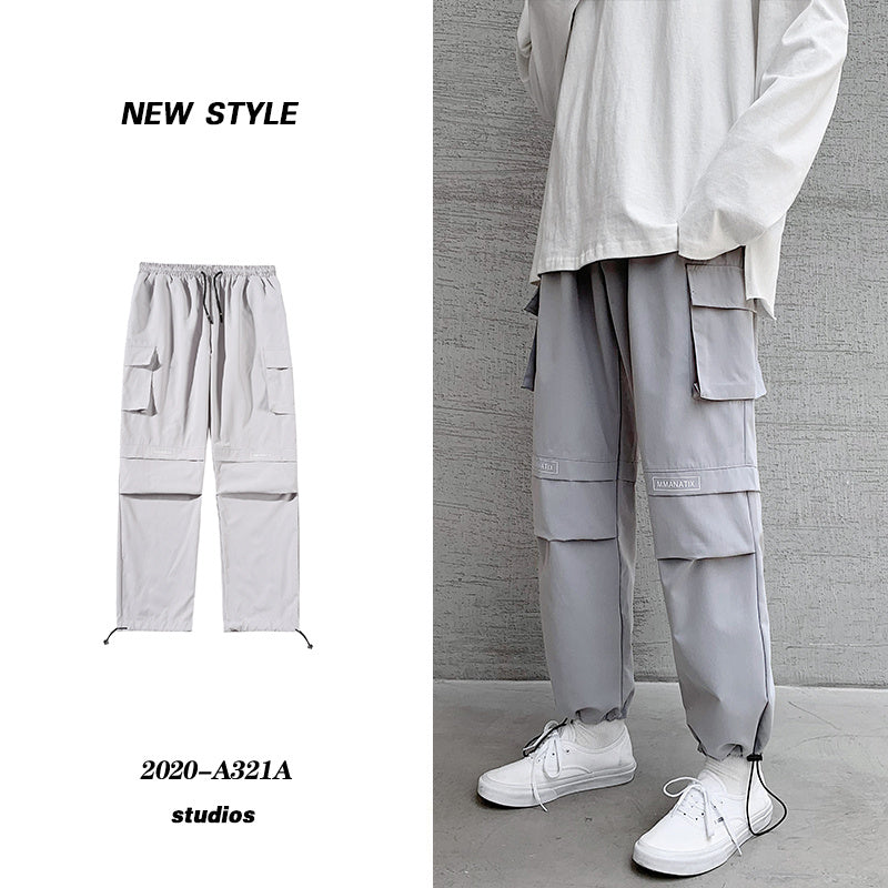 Overalls Men's Casual Plus Bulky style, featuring loose-legged design and lightweight fabric, ideal for summer streetwear.