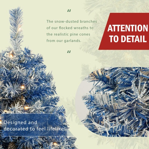 Pre-lit Christmas Tree Artificial Christmas with snow-dusted branches and realistic pine cones, ready for holiday decor.