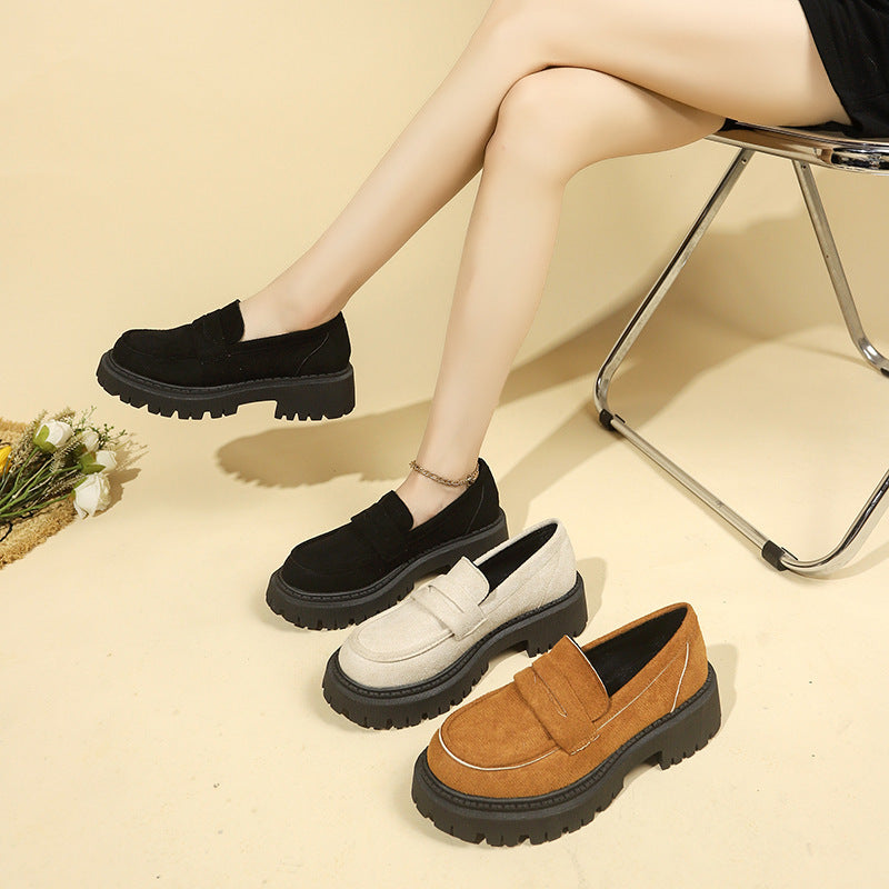British Style Slip-on Leather Shoe Retro  Women