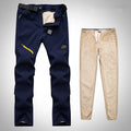 Men Tactical Waterproof Long Trousers Trekking displayed in navy with beige inner lining, designed for outdoor adventures.