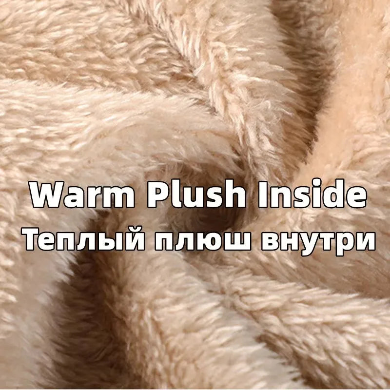 Warm Plush Inside of Men Winter Warm Long Pants Outdoor Polar Fleece Camping