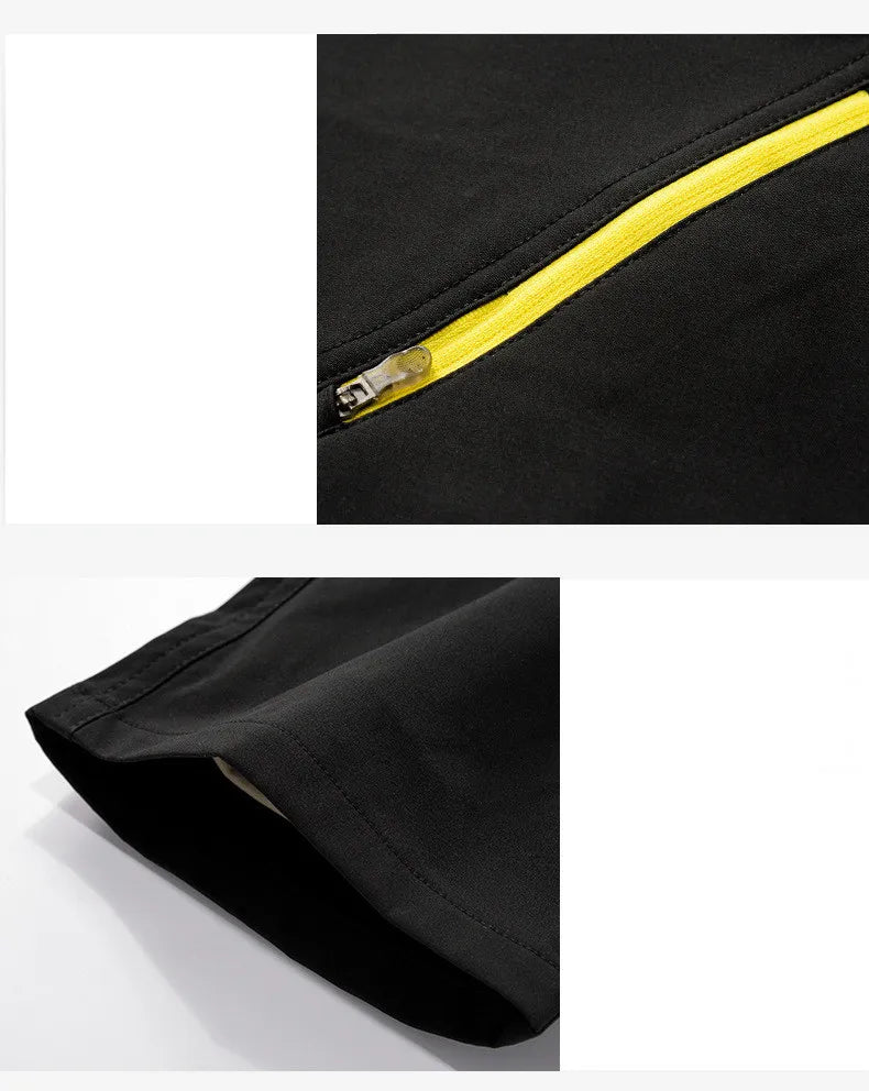 Close-up view of Men Tactical Waterproof Long Trousers Trekking showing zipper detail and fabric quality.