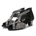 Diamond-encrusted Senior Dance Shoe Women with sparkling upper for elegance and support on the dance floor.