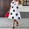 Black And White Polka-dot Midi Dress