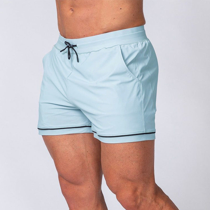 Sport Running Training Outdoor Beach Shorts in a light blue color, designed for comfort and versatility during activities.