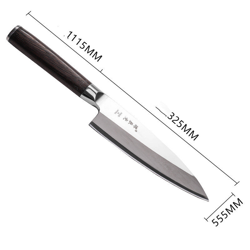 Kitchen Japanese Cooking Knife Chopping Fish Head with elegant design and precise measurements for optimal cutting.
