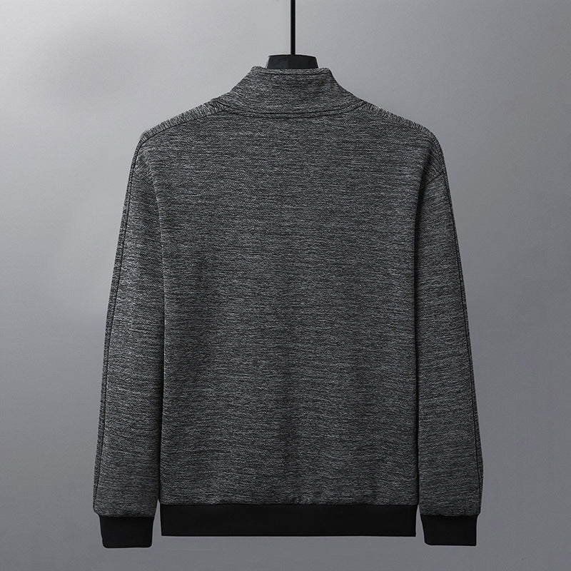 Jacket With A Stand-up Collar And A Casual Jacket, back view showcasing contemporary style and comfort.
