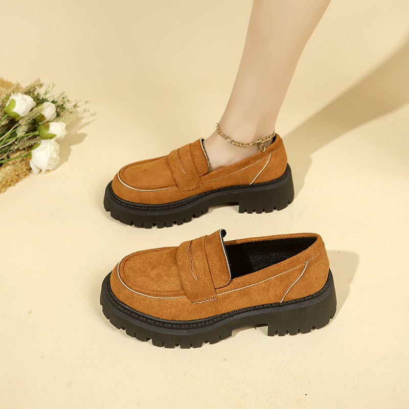 British Style Slip-on Leather Shoe Retro  Women