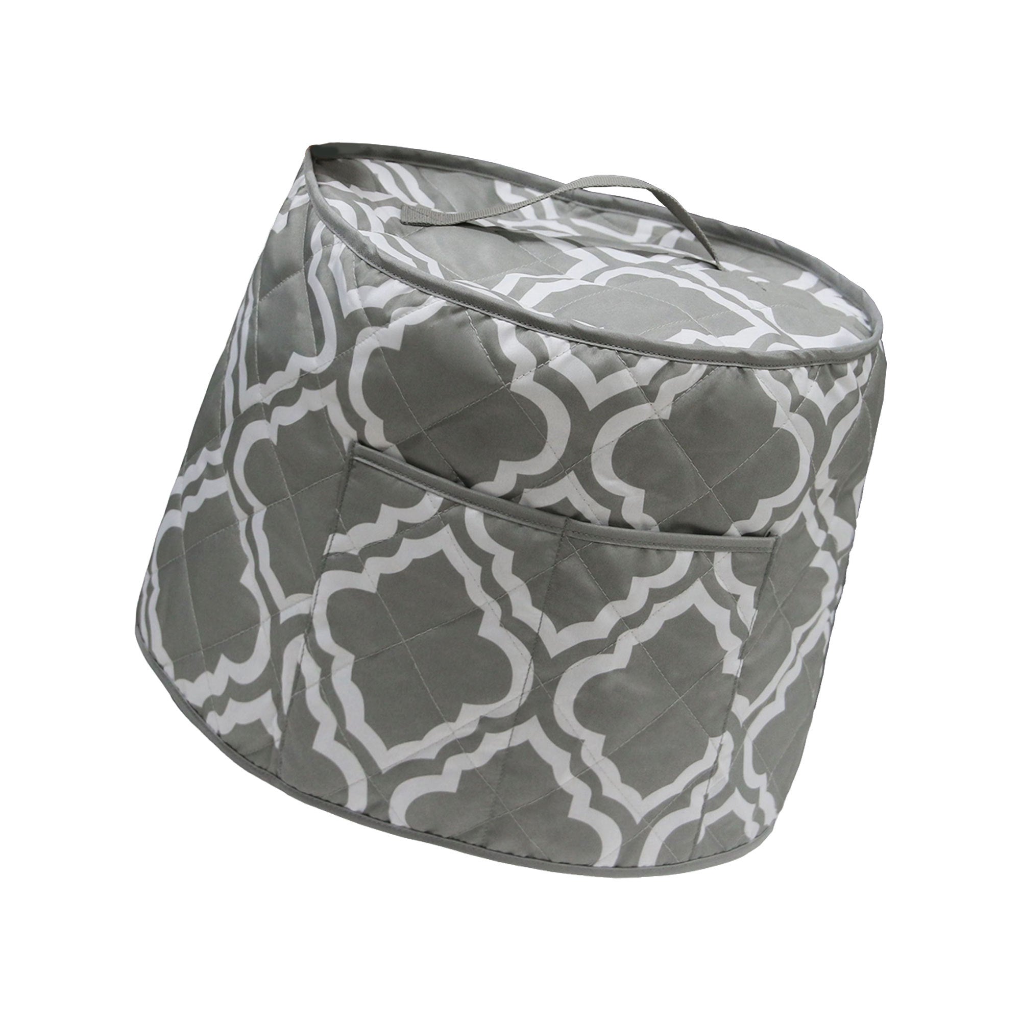 High-pressure Rice Cooker Dust Cover Kitchen in a decorative gray pattern with pocket.