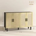 Modern Kitchen Storage Cabinet with dimensions and design details, featuring four doors and a stylish finish.