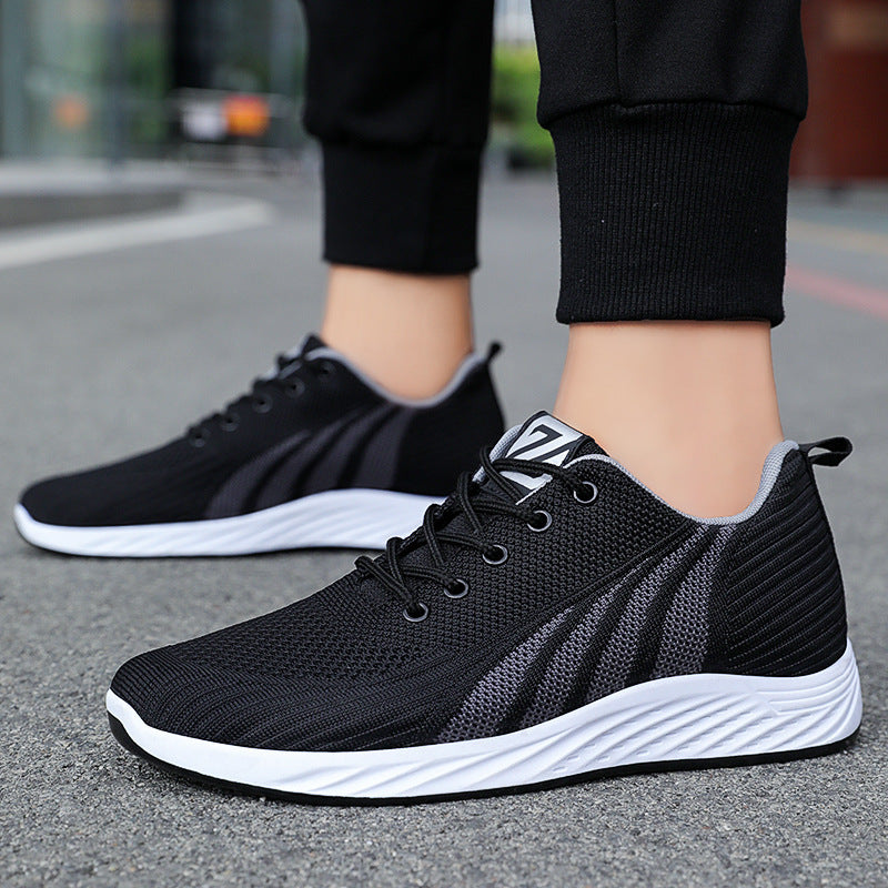 Fashion Men's casual Fashion shoes in black with white sole, perfect for casual outings and everyday wear.
