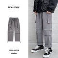 Overalls Men's Casual Plus Bulky in gray, featuring a loose fit and modern design, ideal for summer streetwear style.