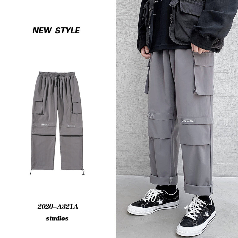 Overalls Men's Casual Plus Bulky in gray, featuring a loose fit and modern design, ideal for summer streetwear style.
