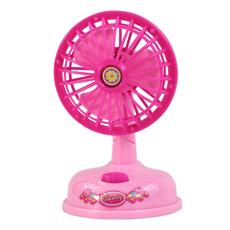 Children's Mini Girl Simulation Play House toy kitchen set pink fan for imaginative play