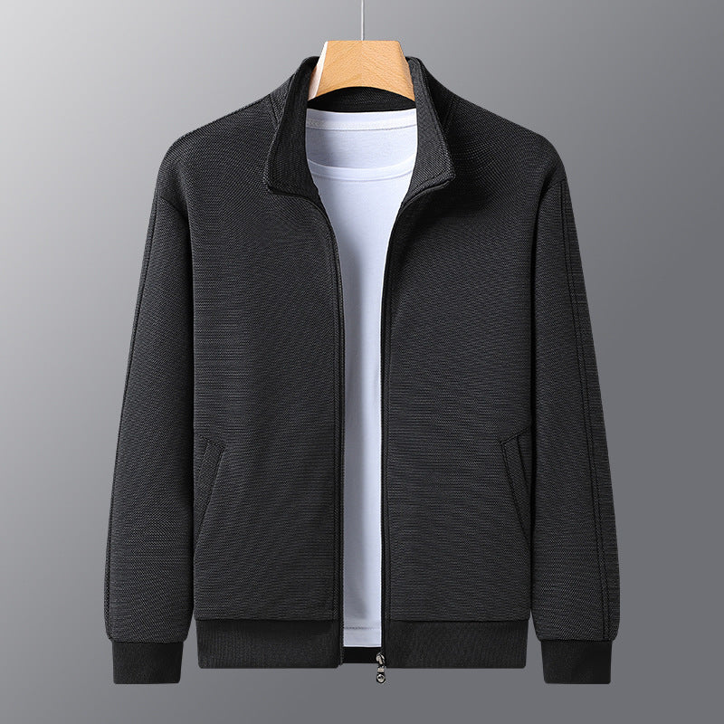 Jacket With A Stand-up Collar And A Casual Jacket in black, showcasing contemporary design and practical style.